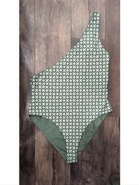 NWT Baiia Green And White Wrapsuit 1 Body Piece Size 16